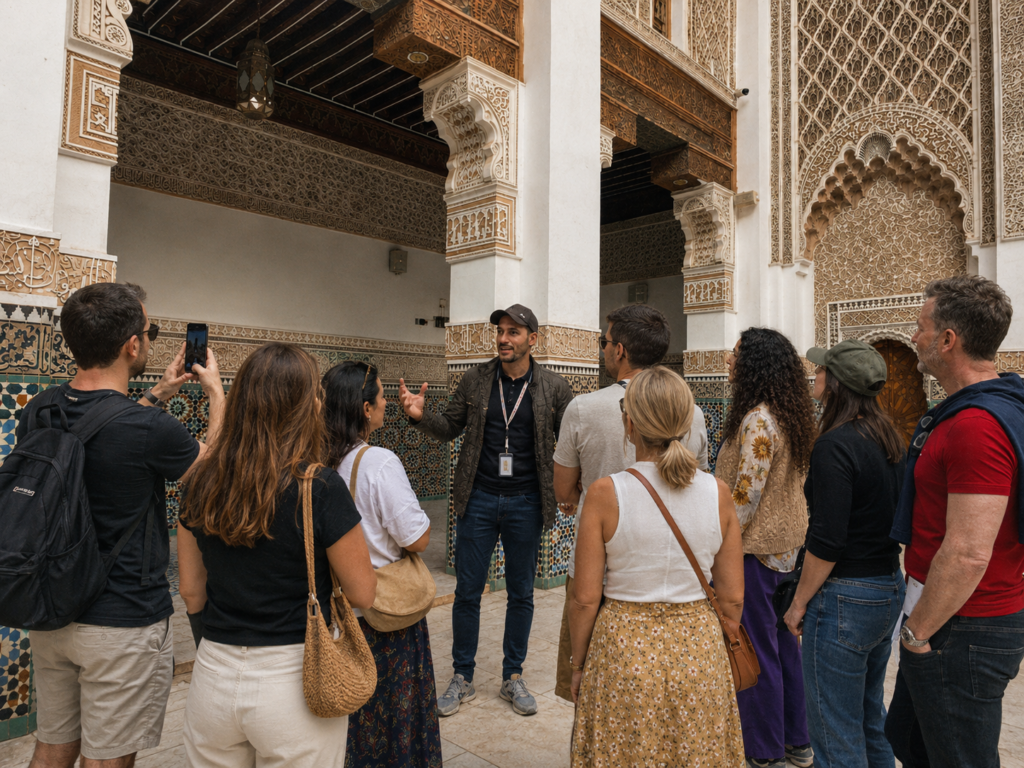 Marrakech: Ben Youssef Madrasa, Secret Garden & Medina Souk Tour